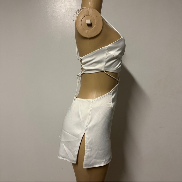 OUTCAST SWEET ESCAPE SATIN MINI DRESS WHITE - Size XS - Picture 8 of 11
